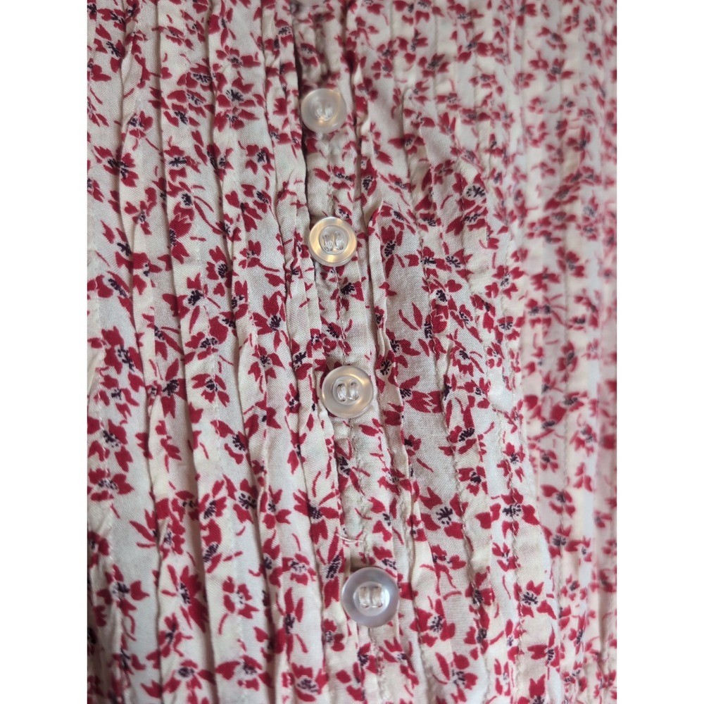 Free People Pink Red Floral Boho Mini Dress Oversized Rayon Tunic Size Small - Picture 8 of 12